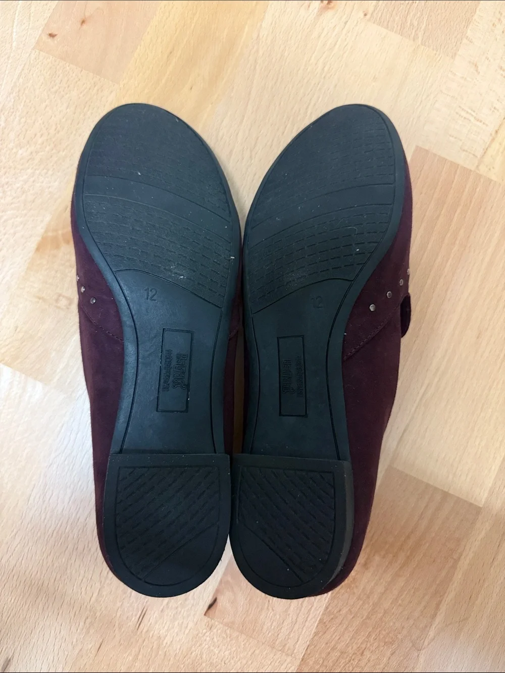 Brash Plum Suede Studded Loafers 12W